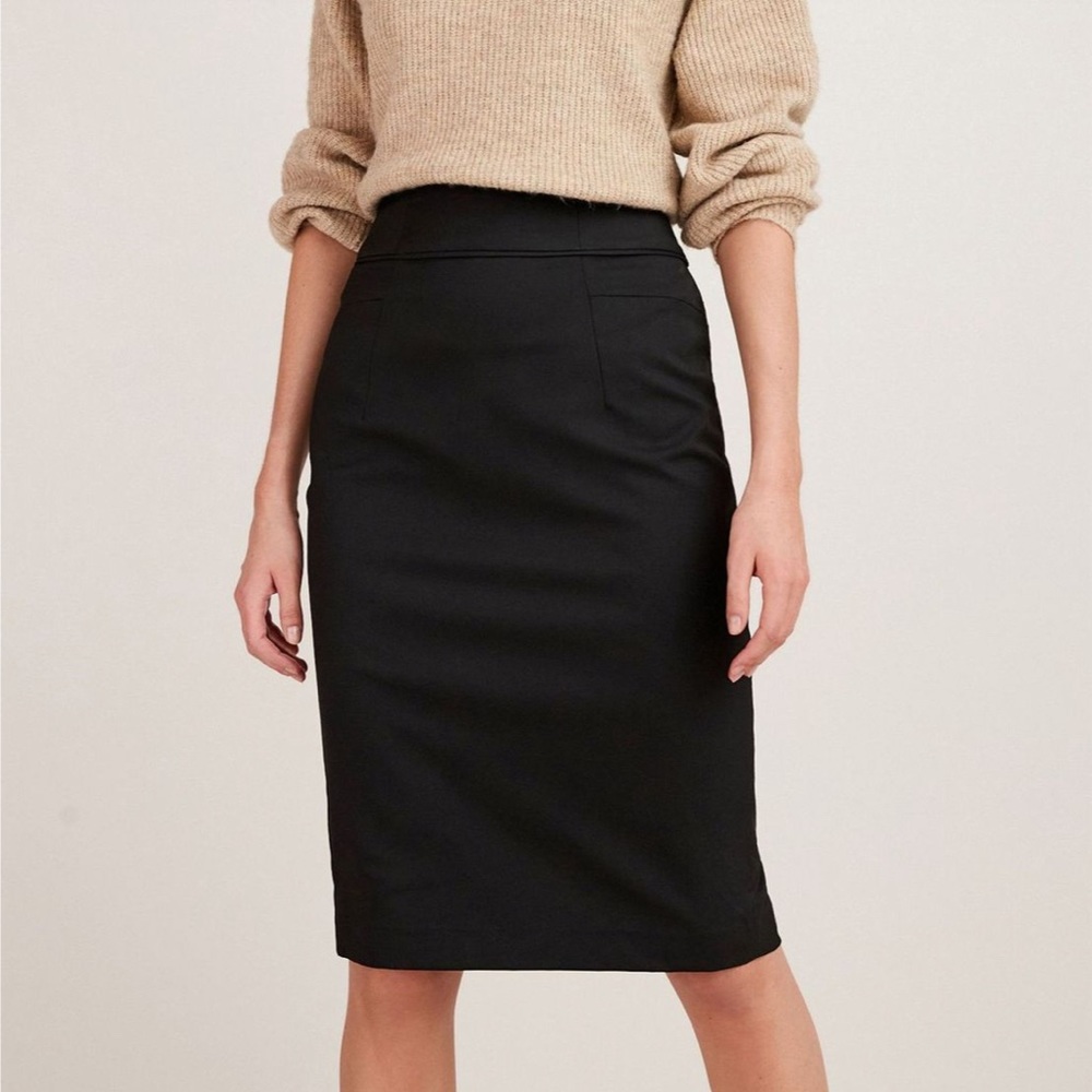 Black Midi Pencil Skirt